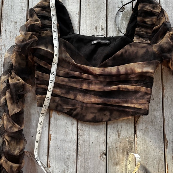 Zara | cropped | long sleeve | layered | top | s - Picture 3 of 11